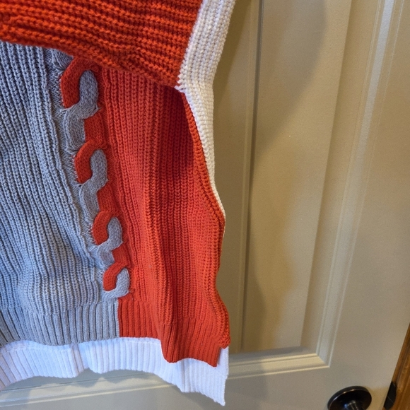 Girls Nordstrom Treasure And Bond Sweater High Low Hem Crew Neck M Color Block - Picture 5 of 15